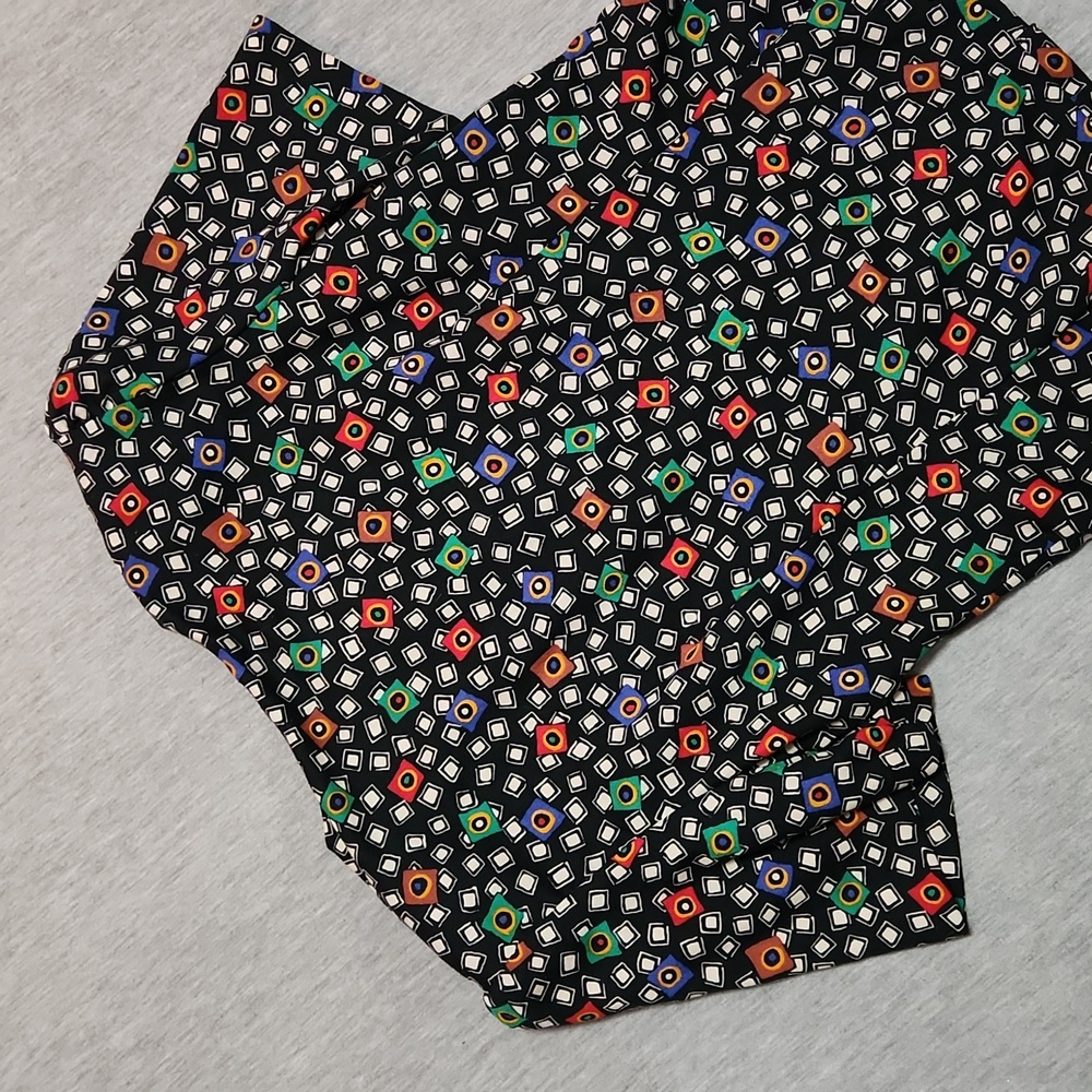 RARE!! Vintage 80's Funky Print Matching Midi Maxi Skirt & Button Up Blouse Set - Picture 10 of 17